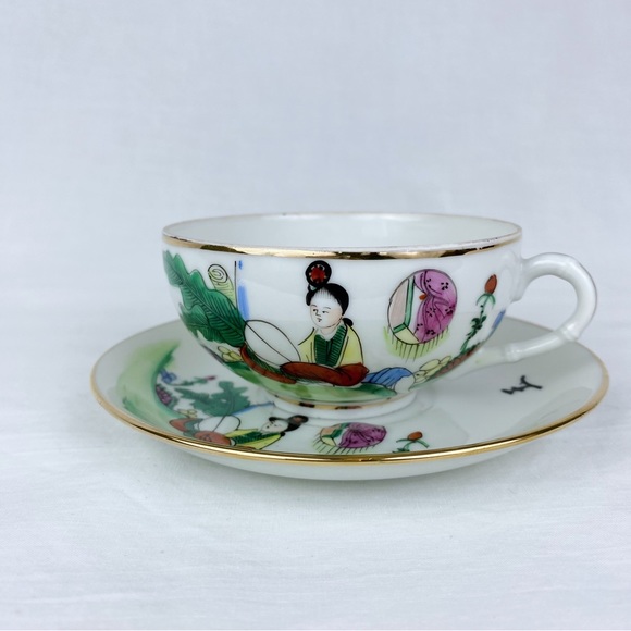 Vintage Other - Vintage Chinese Hand-painted Teacup & Saucer